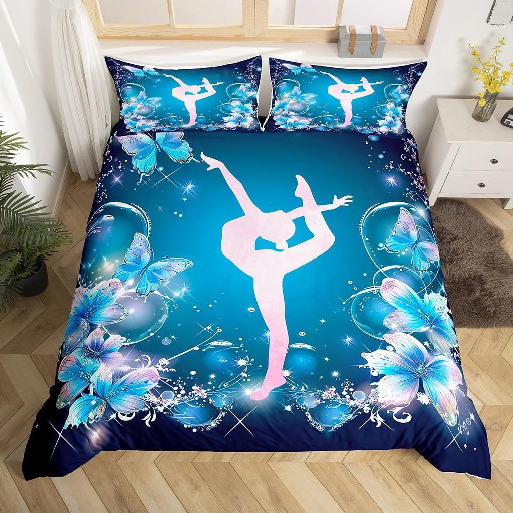 Steppdecke Gymnastik Für Kinder Jugendliche Mädchen Queen Leicht S Sport-Thema Bettwäsche-Sets Schlafzimmer-Dekoration Ohne Steppdecke