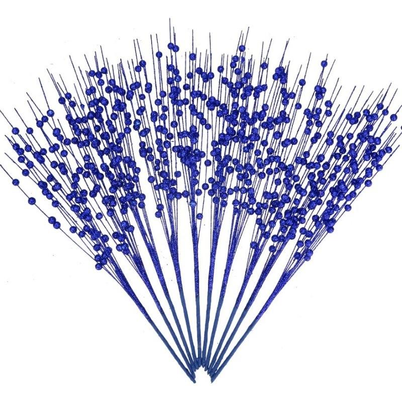 1Pc Glitter Artificial Berries Stems Christmas Decoration Xmas for Home Decor New Year Christmas Tree Wreath Ornaments Accessory