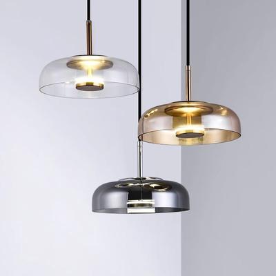 Nordycka Szklana Lampa Wisząca Minimalistyczny LEDowy Żyrandol Jednogłowicowy Do Salonu Sypialni Przy Łóżku Przy Łóżku Bar Jadalnia Oprawa