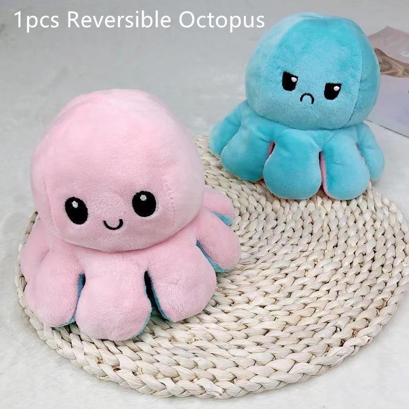 

Plush Flip Doublesided Toy Marine Life Stuffed Animals Doll 1pcs LightPink LightBlue