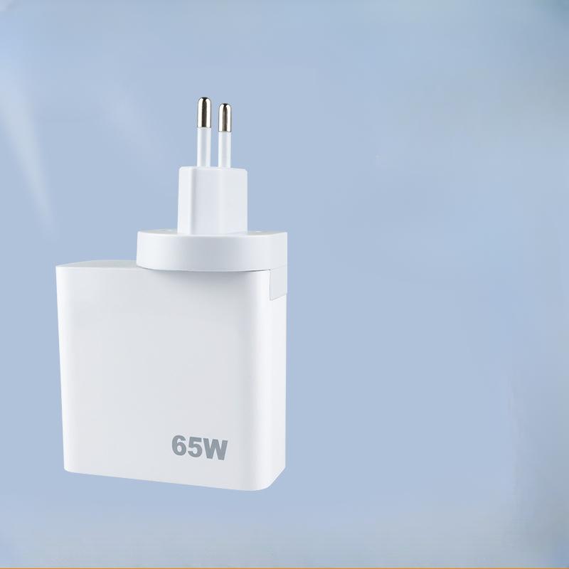 New 65W GaN Charger European, British and Australian Conversion Fast Charging Head Dual-port Notebook Adapter