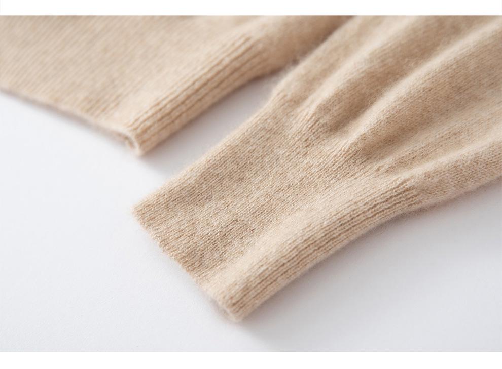 Cashmere V-Neck Cardigan Coat: Loose-Fit, Long Sleeve, Single-Breasted