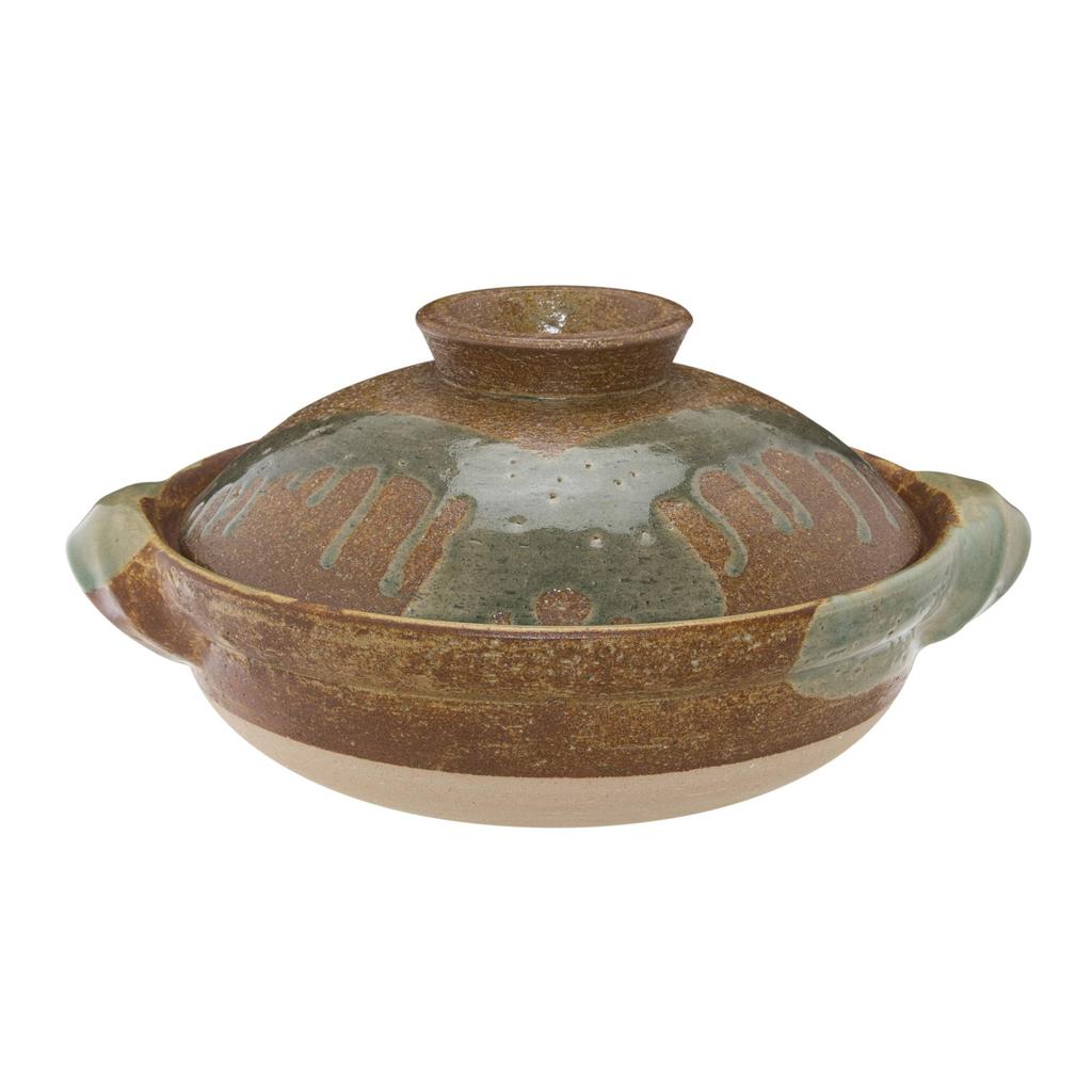 Nagatani-en Iga Earthenware Pot, Large, Serves 3-5, Approx. 31cm, Approx. 2700ml, For Direct Heat, Iga Glaze, ANI-03, Brown