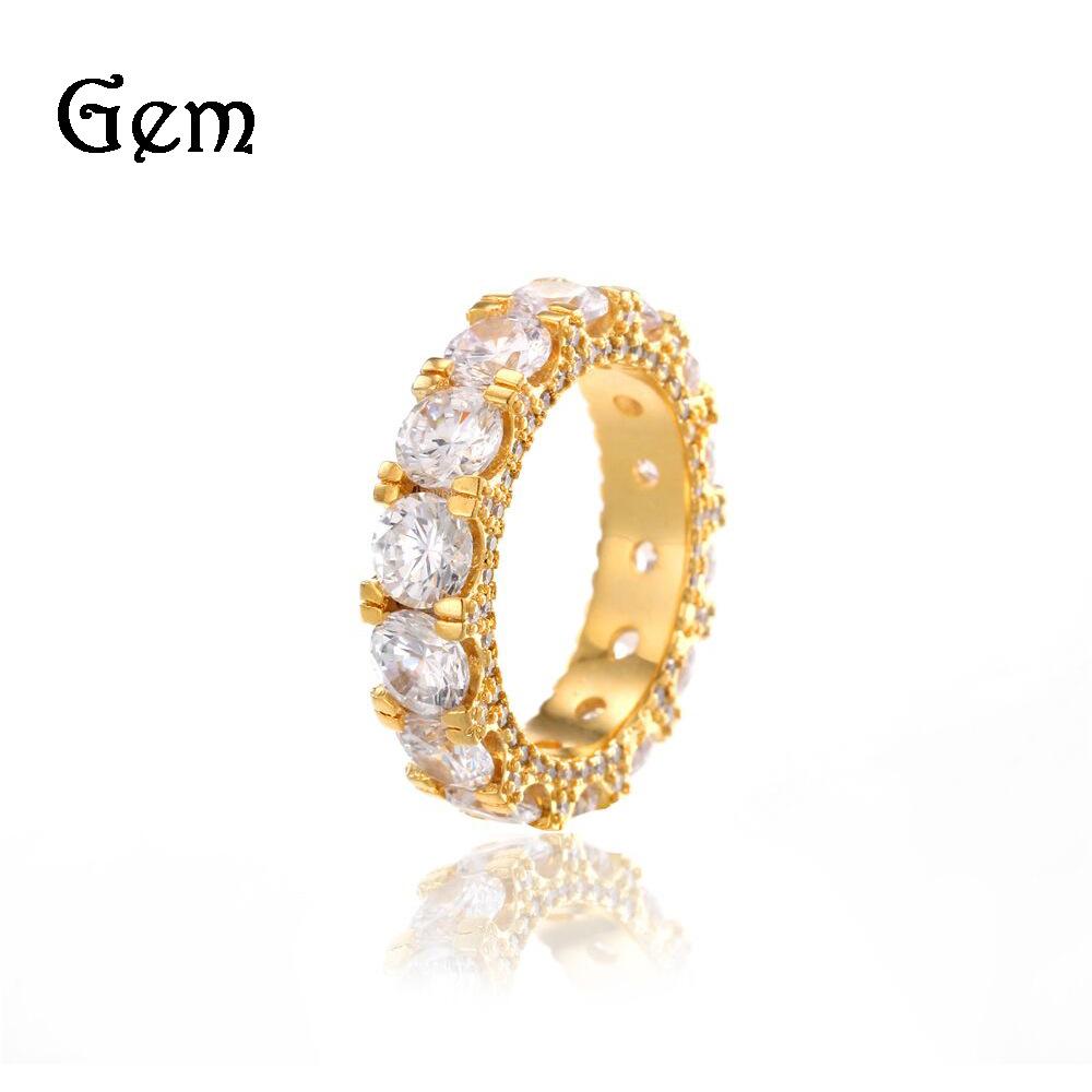 Men's Ring Personality Premium Sense Claw Set AAA Zircon Ring Versatile Fashion 18K Gold Plated Ring