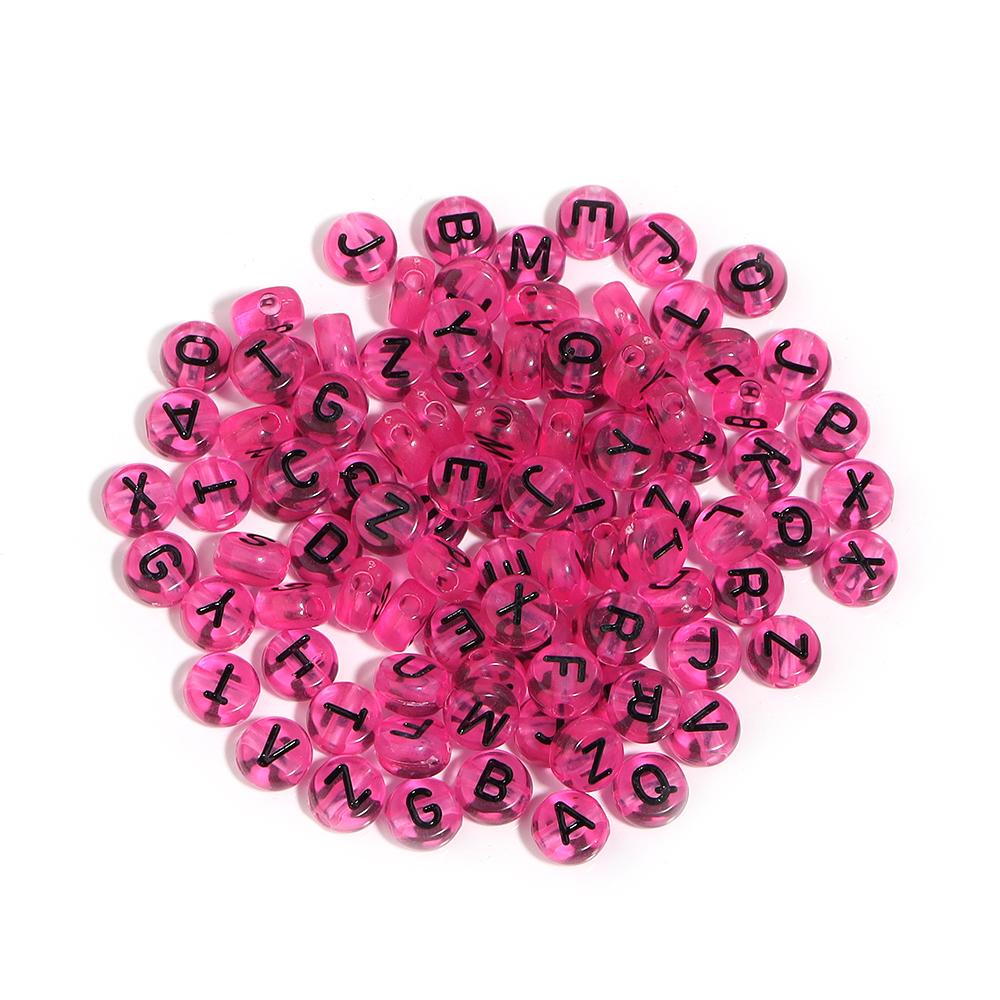 

100pcs/lot Round Flat Acrylic Letter Beads For Jewelry Making Alphabet Digital Cube Loose Spacer Beads DIY Necklace