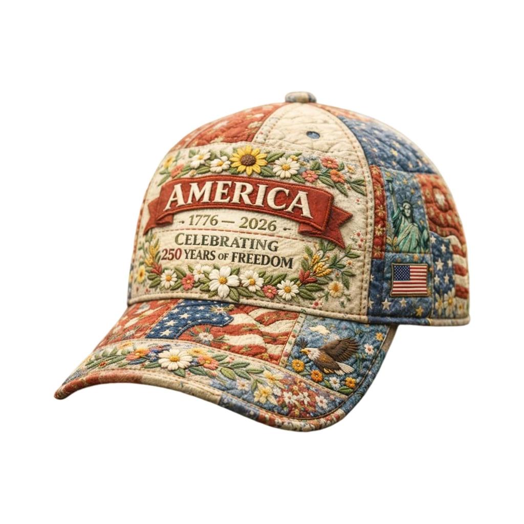 Usa Patriotic Baseball Cap 1776- 250Th Anniversary Vintage Floral Embroidered Unisex Hat For Fourth Of July