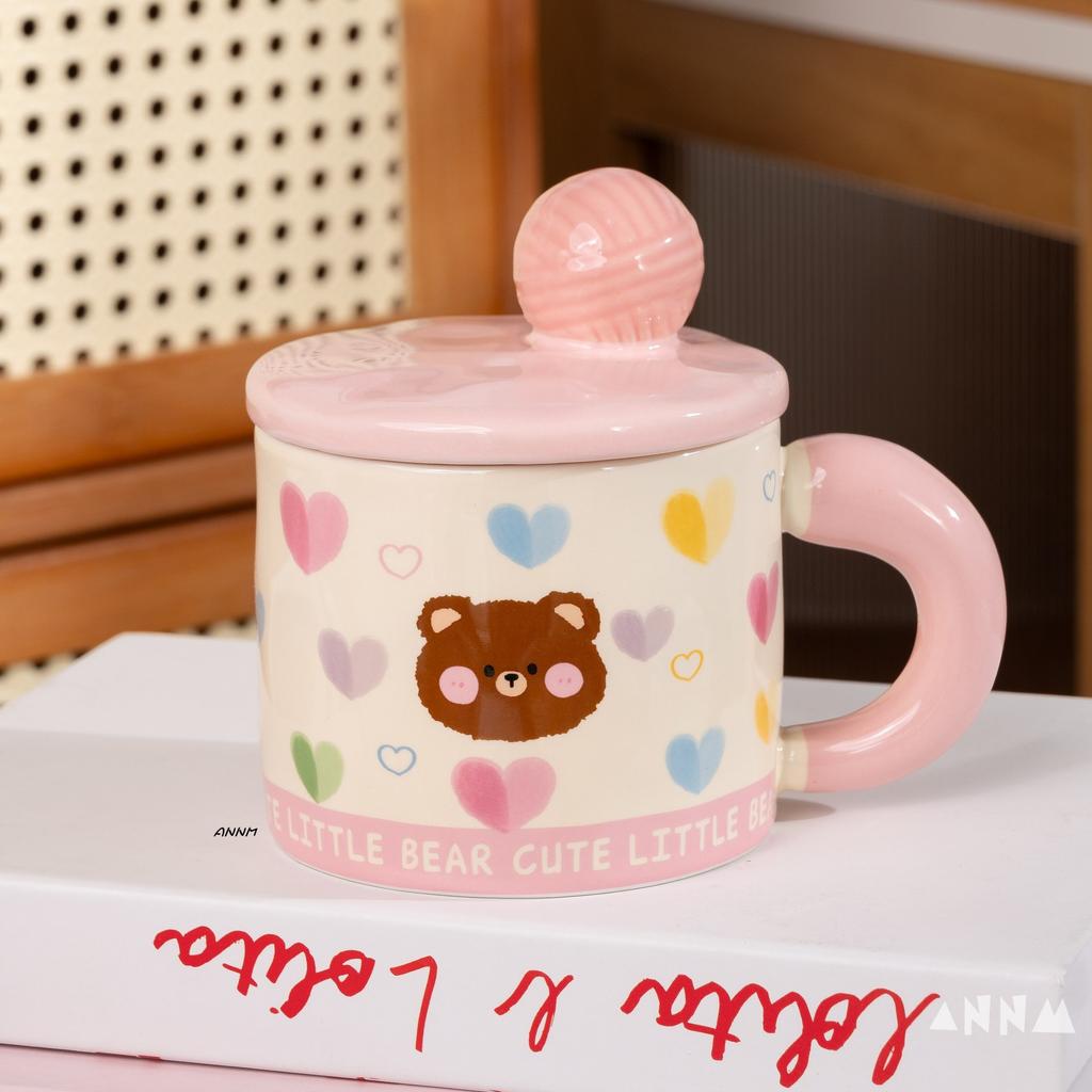 Creative Design Girl Heart Ceramic Cup Anime Cute Mug Drinking Water Cup Cat Coffee Cup Souvenir Gift Hand Box