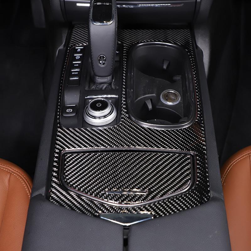 Soft Carbon Fiber For Maserati Ghibli 2014-2026 Car Center Control Gear Panel Cover Trim Sticker Car Accessories