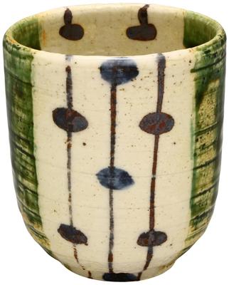 Taza de té Mino ware Oribe Sudare de aproximadamente 8 cm de diámetro x 9 cm de capacidad aproximadamente hecha en número de producto "Nakagaki Renji", altura, 260 ml, Japón,