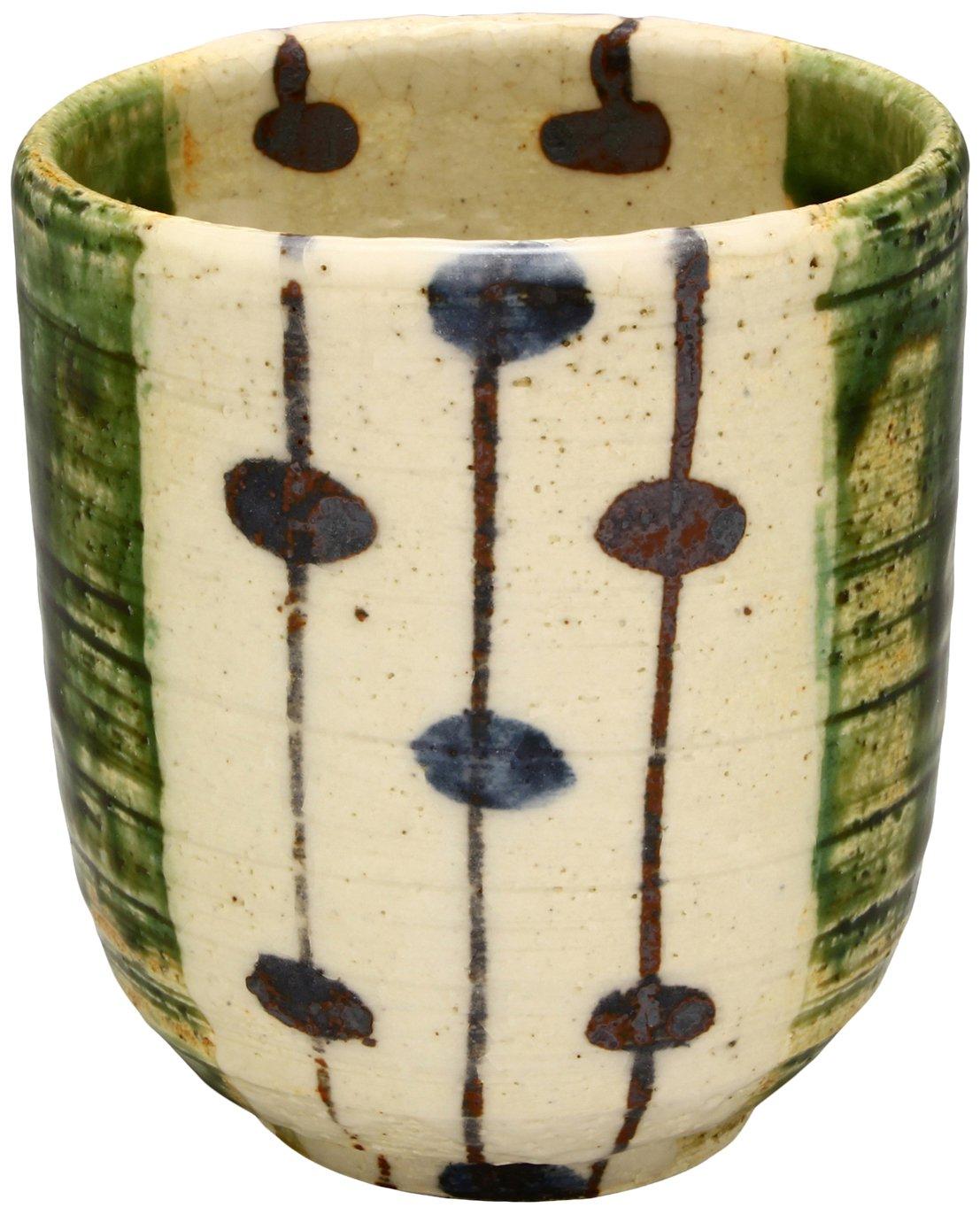 

Mino ware Oribe Sudare approximately 8cm diameter x 9cm capacity approximately made in product number Nakagaki Renji teacup, height, 260ml, Japan,