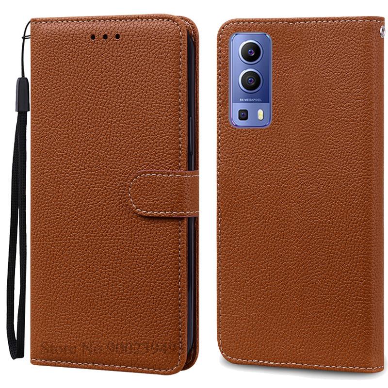 

Для чехла Vivo Y52 5G Чехол Y72 5G Кожаный кошелек Флип-чехол для телефона Для Vivo Y72 Y52 Чехол-книжка для Vivo Y 52 72 5G Coque Fundas For Vivo Y52 5G коричневый