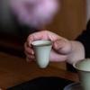 2pc/lot Honey Glazed Striped Relief Teacup Japanese Tea Bowl Tea Pair Tea-tasting Personal Cup Chazhan Master Cup Teaset 35ml