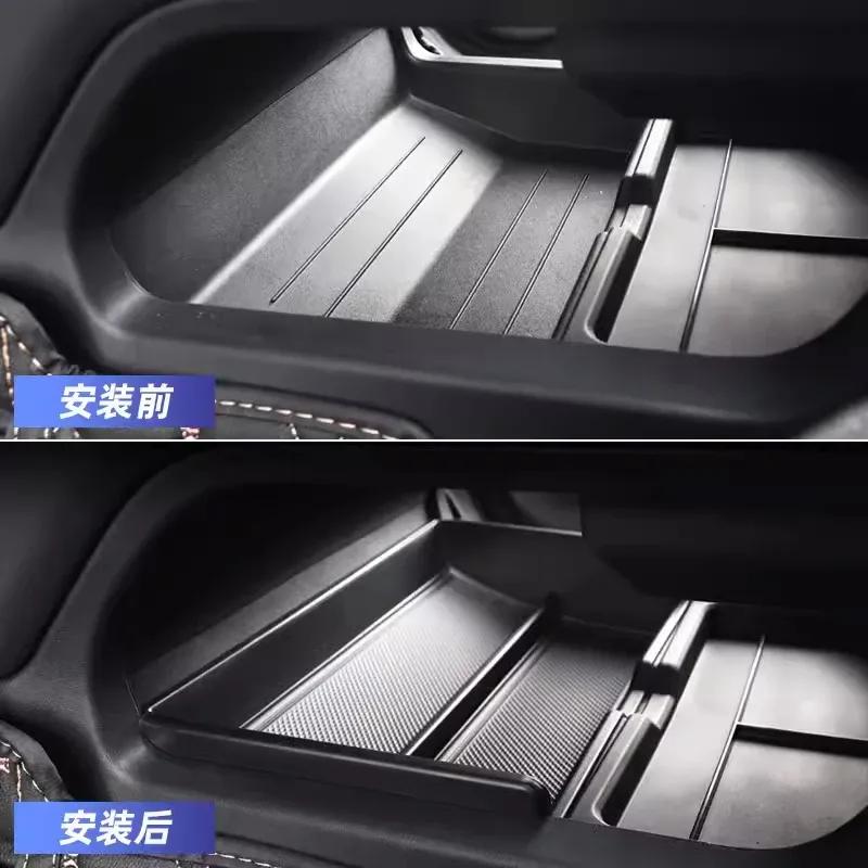 For Land Rover Defender 90 110  -2024 ABS Car Under Central Console Storage Box Slicone Mat Organizer Tray Auto Accessories