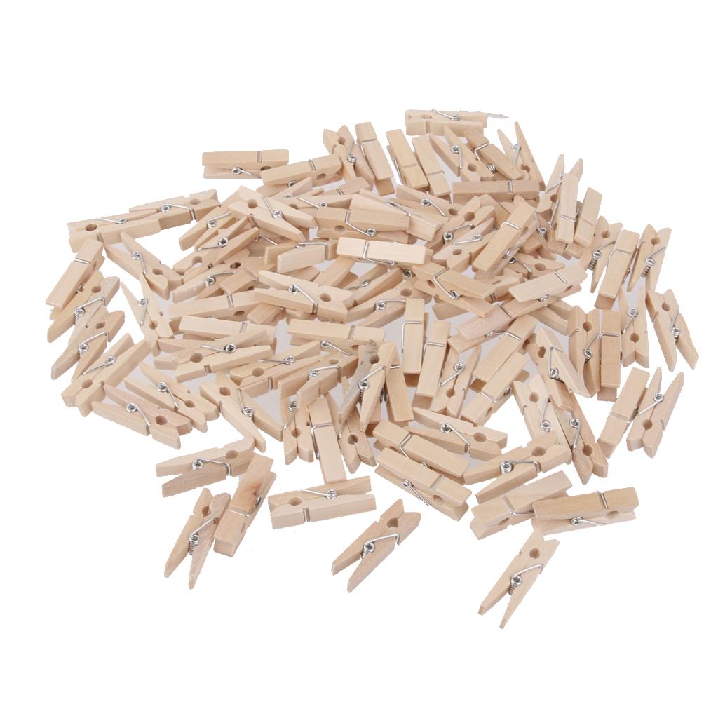 100pcs Wooden Pegs Clothes Pins Clips 25*3mm
