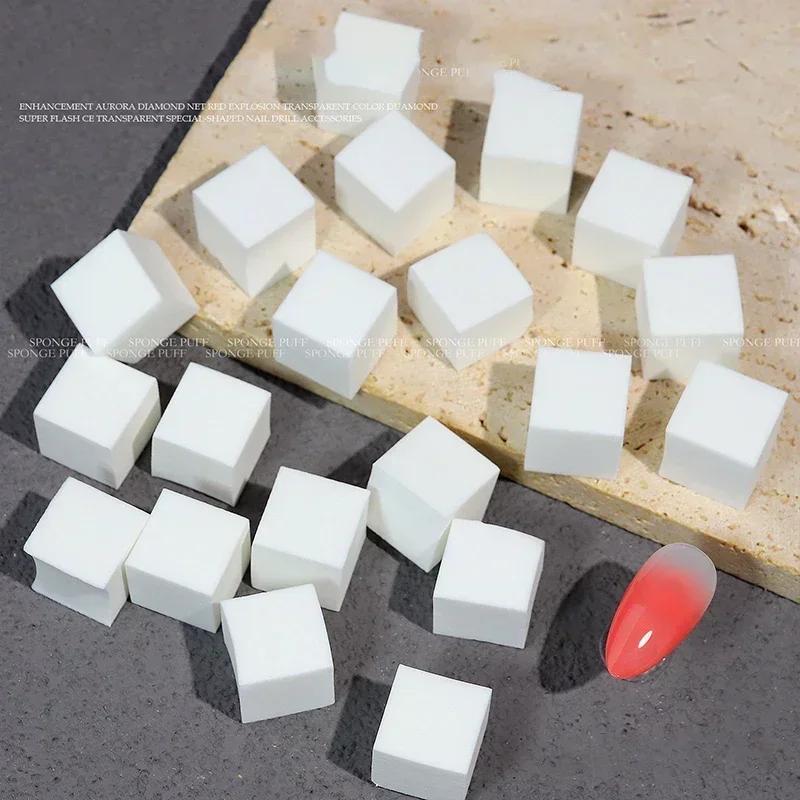 1cm Colourful Mini Square Cosmetic Sponge Makeup Powder Puff Wet Dry Makeup Manicure Gradient Sponge Nail Tools