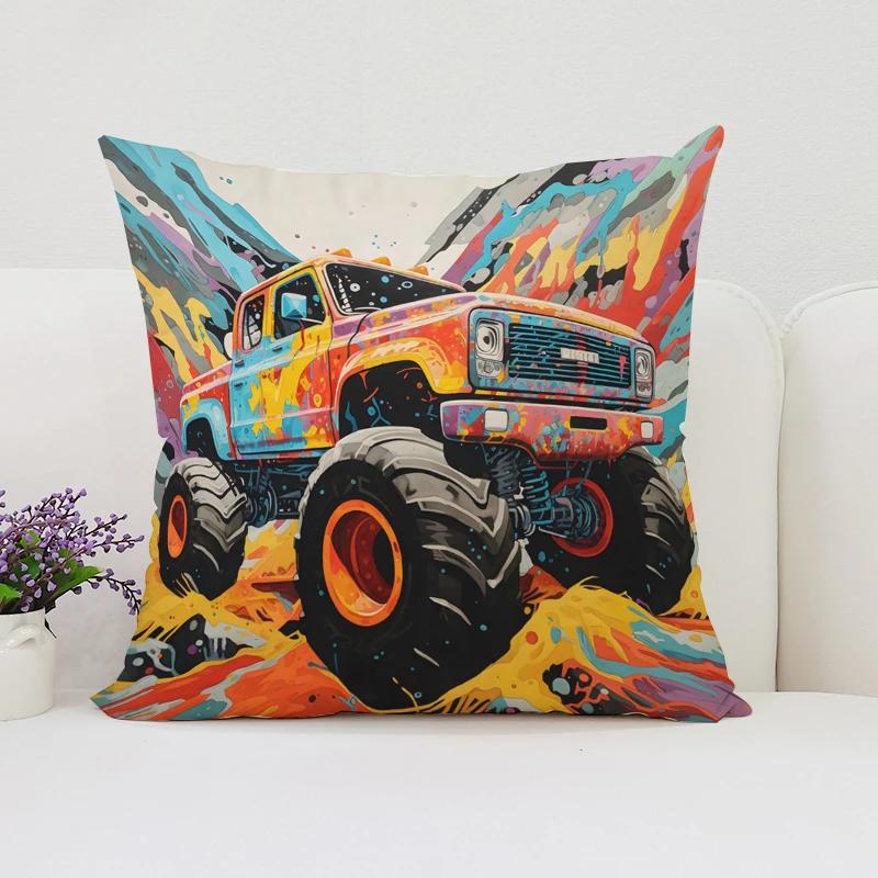 45x45 Pillow Cover Vintage Car Double Sided Printed Sofa Decorative Cushion Cover Home Gift Room Decorative Cushion Cover