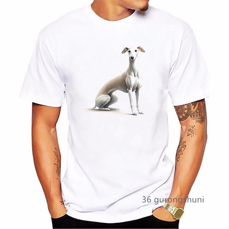 Greyhound Animal Printed T Shirt Men Summer Fashion Tshirt Homme Kawaii Dog Lover TShirt Harajuku Shirt Streetwear