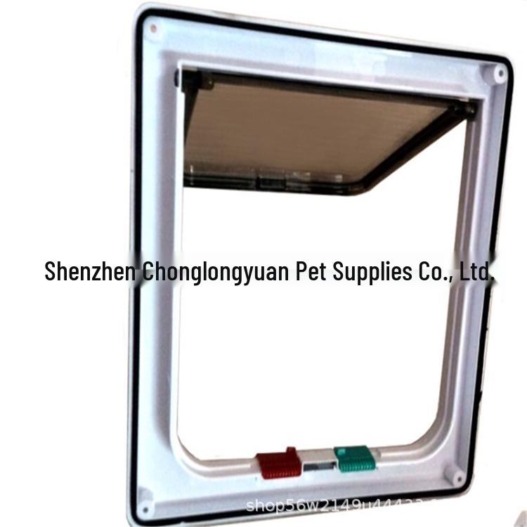 Pet & Dog Door: Free Entry Cat Flap, Brown/White