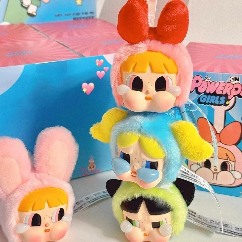 Crybaby Powerpuff Girl Series Plush Doll Keychain Bags Pendant Room Decoration Birthday Gift Mysterious Box Kid Toy