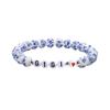 GIGI NANA Blue & White Porcelain Beaded Bracelet - Ethnic Style Elastic Birthday Gift