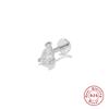 S925 Sterling Silver New Version Puncture Internal Thread Flat Head Body Auricle Puncture Earbone Stud Earring Stud Earring