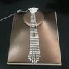 Charm Tie Shape Necklace Exaggerated Crystal Chain Choker Rhinestone Tassel Necklace  Party