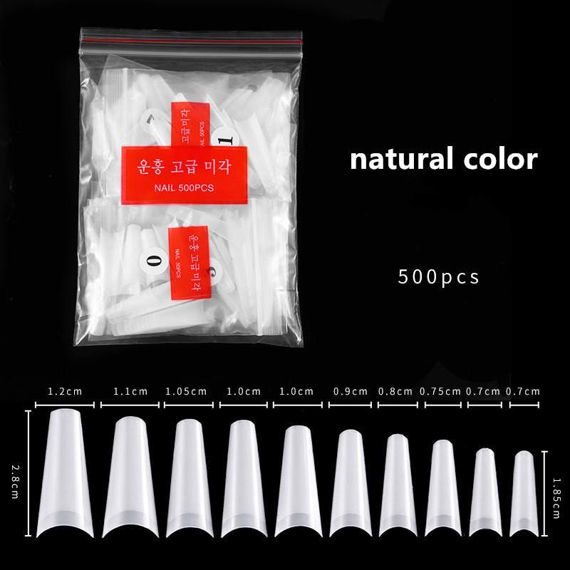 

Листы для дизайна ногтей Европа и Америка Французские ногти с плоской головкой Джинсовые накладные ногти Натуральный цвет 500 шт. Листы для брони