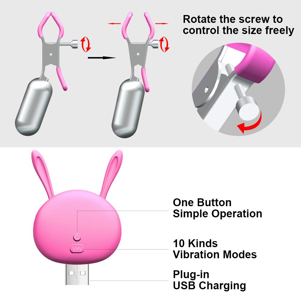 Nipple Clamps with Egg Vibrator Vibrating Breast Clips Sex Toys for Women Female Stimulator Couples Intimate Goods for Adults 18