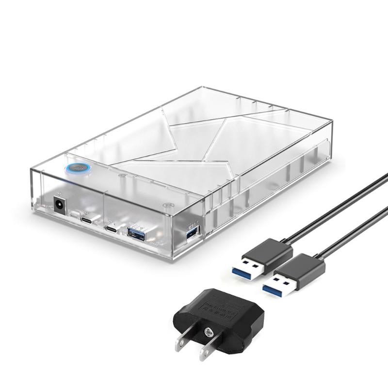 Hard Disk Box Clear Hard Disk Case 2.5/3.5inch HDD External Enclosure Hard Drive Disk Box External HDD Case for PC 1