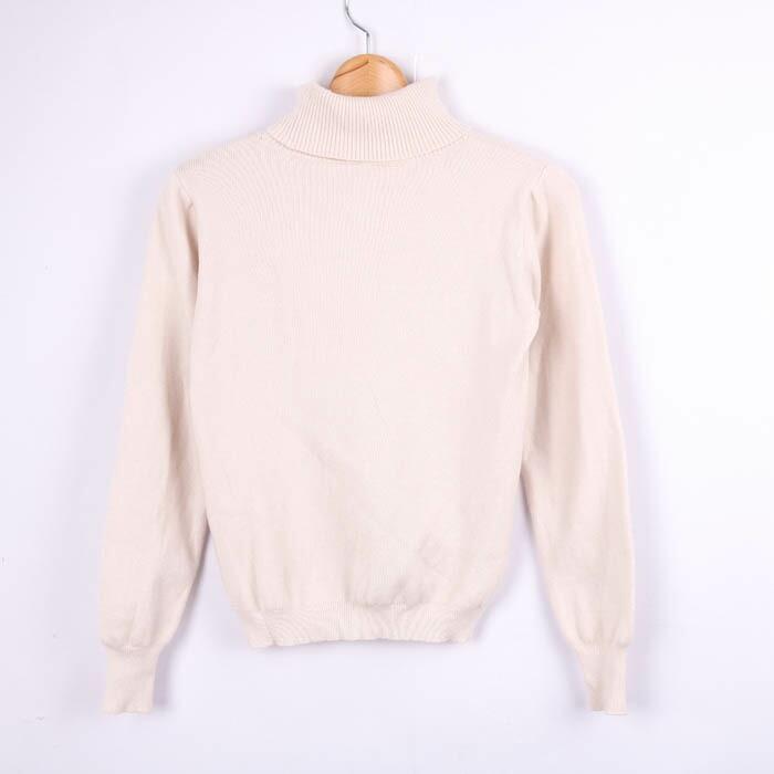 GRAIL Knit Sweater Long Sleeve Turtleneck Simple Plain Tops GRL Women s M Size Beige GRAIL [Used]