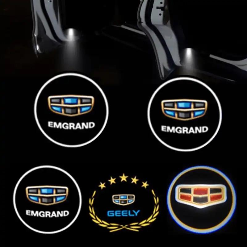 LED Car Door for Geely CK Atlas FY11 Binyue GX2 Emgrand EC7EC8 GC6 Emblem Light Welcome Lamp Wireless Projector Accessories