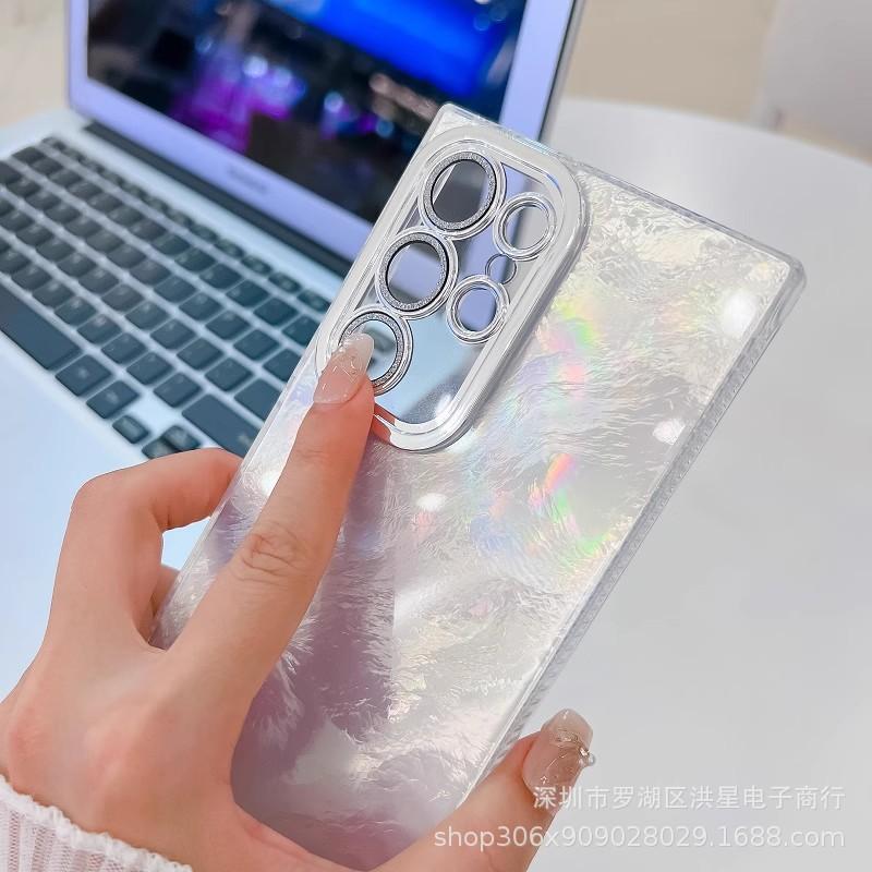 Colorful laser tinfoil pattern is suitable for Samsung A16 mobile phone case s25 lens film S24Ultra anti-drop 54 protective case