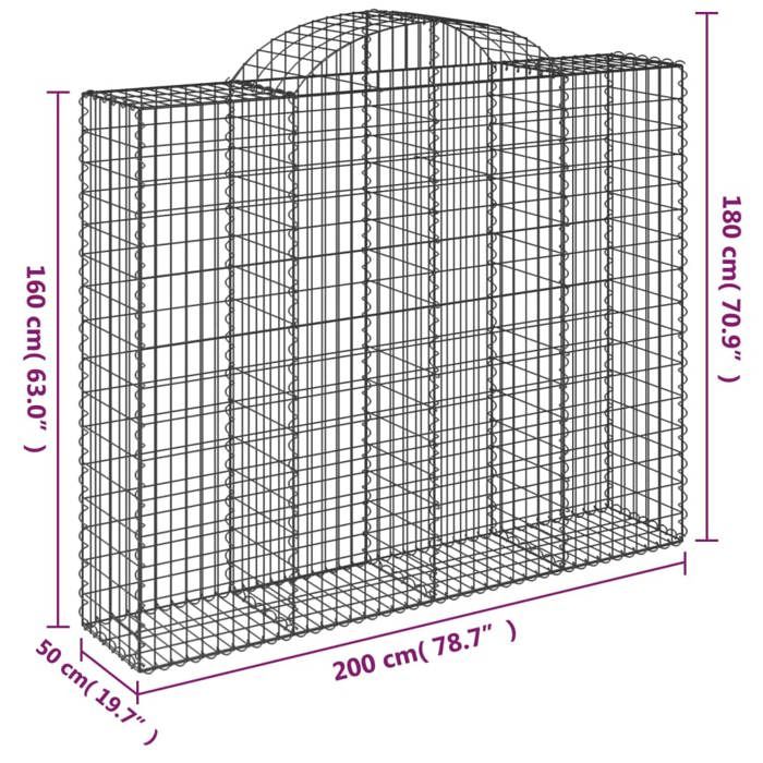 VidaXL Panier de Gabion, Cage à Gabion, Mur de Gabion, Panier à Pierre, Gabion pour Pierre Jardin Patio Extérieur, 153498