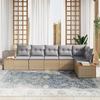 VidaXL Ensemble de Canapé de Jardin 6 Pièces avec Coussins Beige Rattan Acacia 3348096