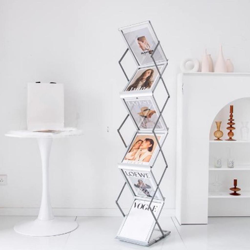Foldable Magazine Rack Exquisite Foldable Brochure Stand for Exhibitions Office Retail Store