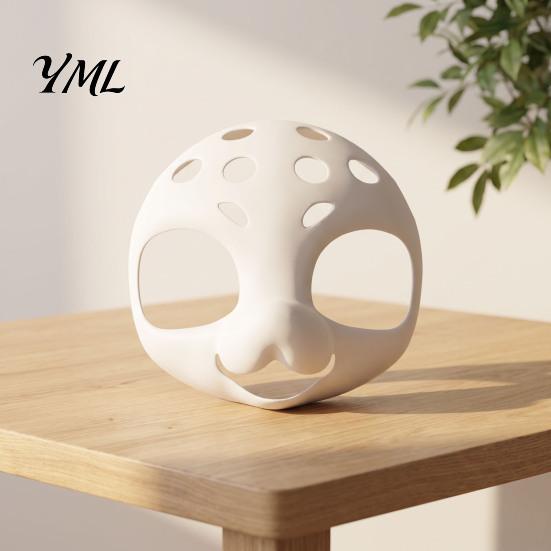 Unpainted Fursuit Mask Head Base Mask, DIY 3D Furry Animal White Therian for Halloween Cosplay Costume, Accessory
