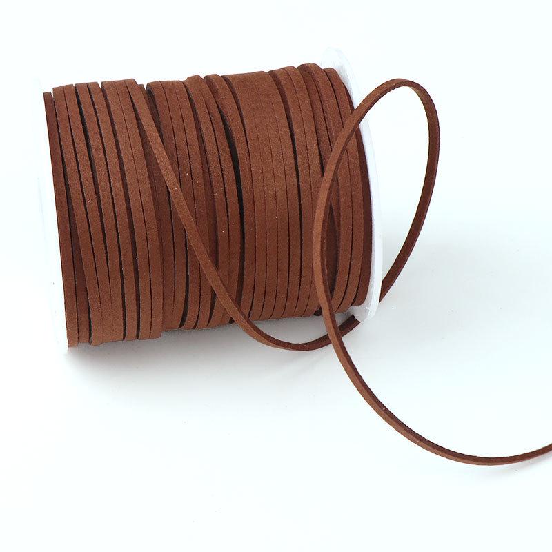 2mm Faux Leather Cord for Flower Bouquet Wrapping - Velvet Gift Ribbon for Florist DIY Projects, Large Roll