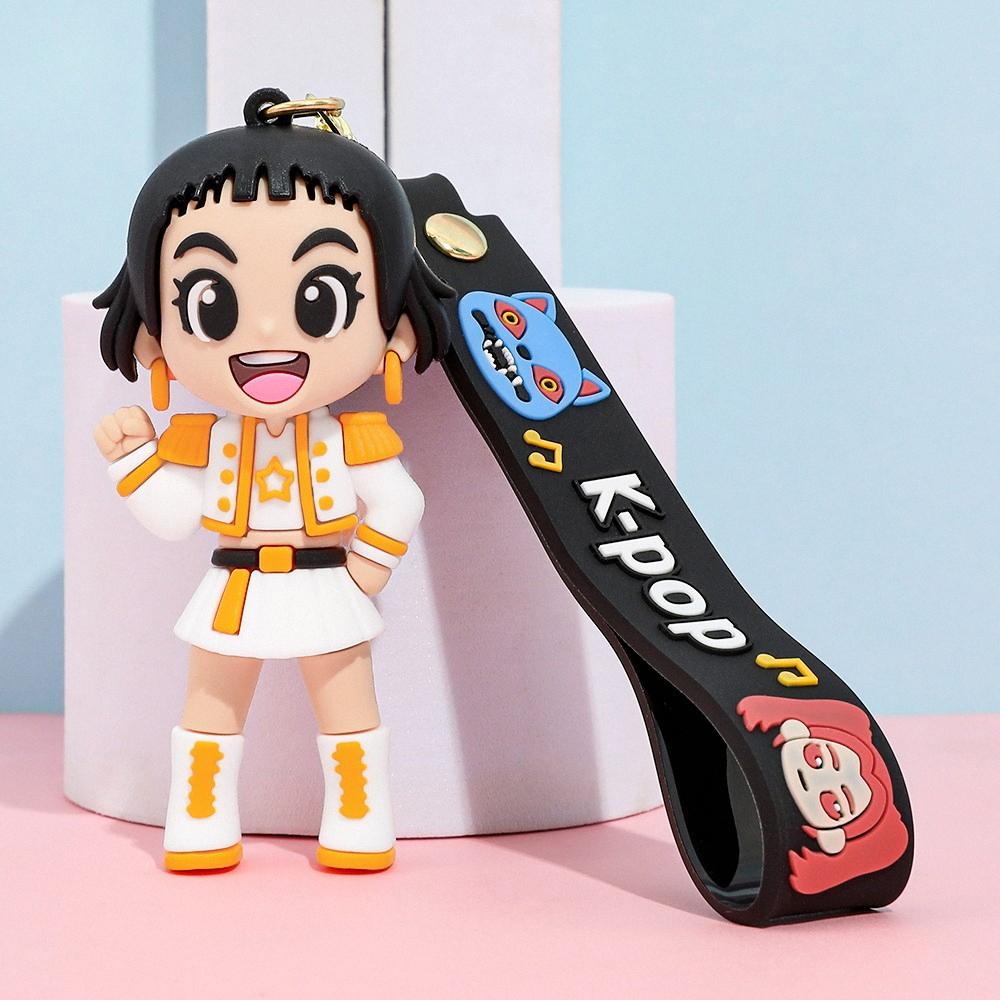 New KPOP Demon Team Keychain, Tiger Character PVC Figure Keychain, Cute Harajuku Style Key Ring for Kids & Fans Halloween