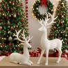 1 Pair of Deer Sculpture Christmas Small Reindeer Figurine for Living Room TV Cabinet Home Office Decoration