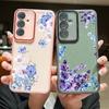 Floral Pattern Soft TPU Case For Samsung Galaxy S25 S24 Ultra S21 S23 S24 FE A56 A55 A54 A15 A16 A25 A35 A36 A53 5G Phone Cover