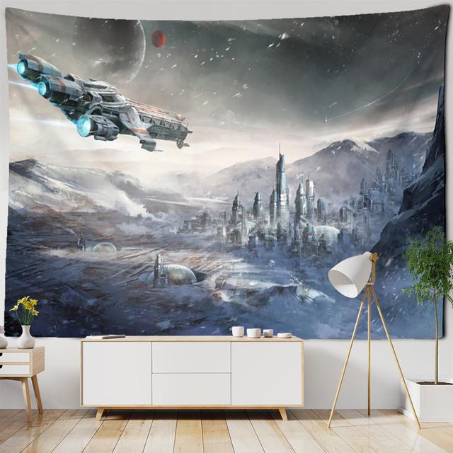Blue Starry Sky Stars Universe Space Tapestries Wall Hanging Big Tapestry Psychedelic Mysterious Stars For Dorm