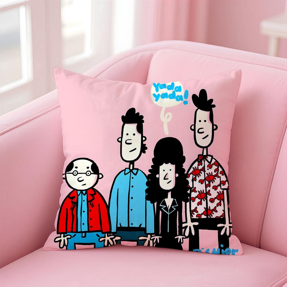 Funny Classic American TVSeries Movie SSeinfeld Cushion Cover Pillow Case Soft Skin Friendly Fabric  Concealed Zipper