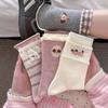 Chic White Lace Mid-Calf Puppy Socks: Trendy, Versatile Summer School Uniform Style