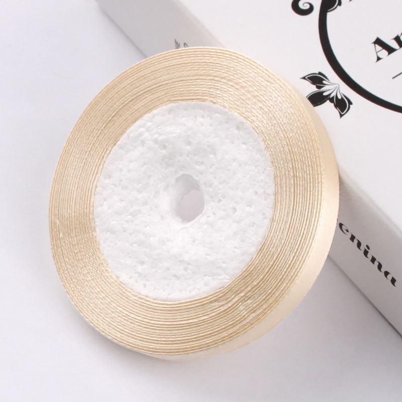 Panglică împletită din satin auriu de 1 cm, bandă de pânză de mătase de 10 mm pentru ambalaje de Crăciun și împachetarea cadourilor
