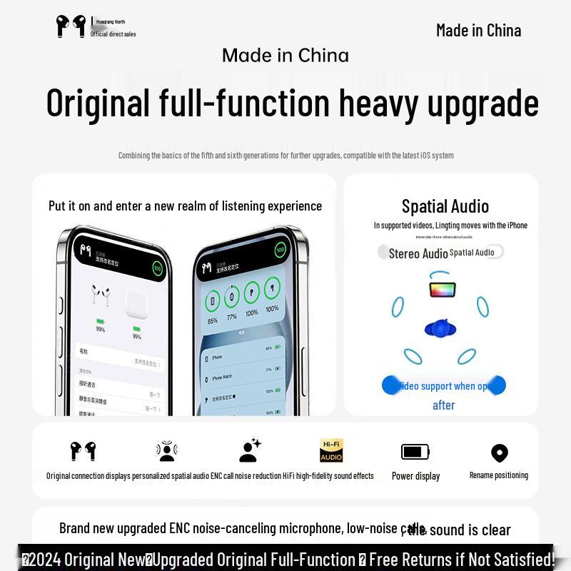 4th Gen In-Ear Bluetooth Wireless Headset for Apple Compatible with Card-Inserting Smartwatch