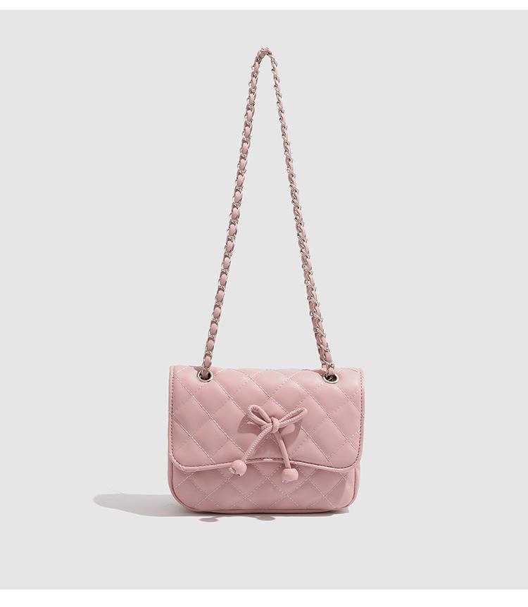 

Сумка Xiaoxiangfeng 2025 новая ромбовидная цепочка маленькая квадратная сумка высококлассная модная универсальная на одно плечо через плечо женская трендовая розовый