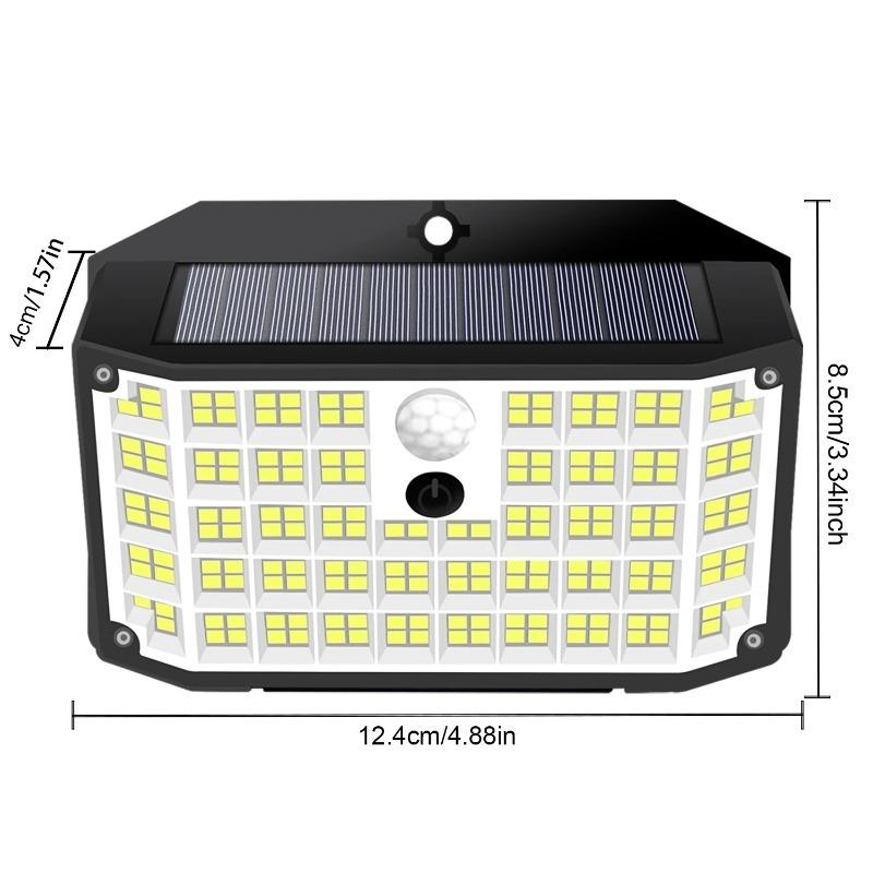 176 LED Solar Lights Outdoor Waterproof Motion Sensor Solar Powered Flood Lights Security Wall Lights 3 Modes Yard Deck Garden