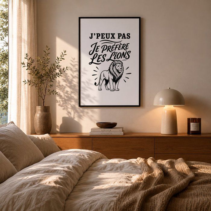 Poster I Can't I Prefer Lions I Can't Minimalist | Photo Paper Poster 310 G Pearlescent Finish Size A3