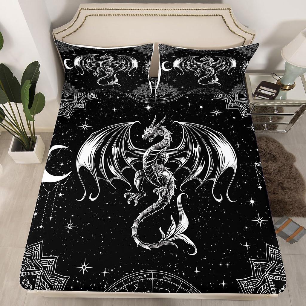 Halloween Ghost Pattern Bed Hat Three-Piece Digital Printing Bedding Bed Hat Three-Piece Set Children And Adults