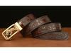 Tiger Engraved Automatic Buckle Cowhide Men's Zodiac Belt - Casual Retro Style
